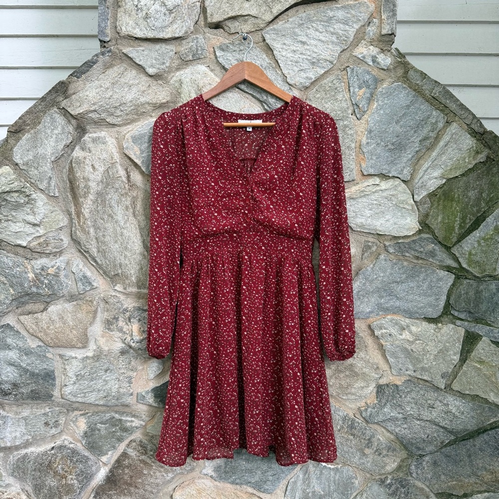 Calie Paris Delphine Mini Dress in Red Floral